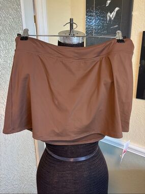 Lands' End Brown Swim Skirt. 10P. NWT